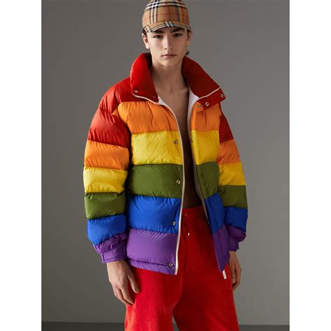 burberry puffer jacket rainbow|Burberry puffer jacket men.